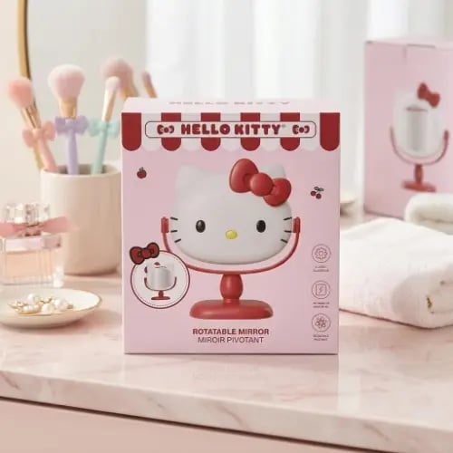 هالو كيتي مرآة قابلة للدوران للمكتب