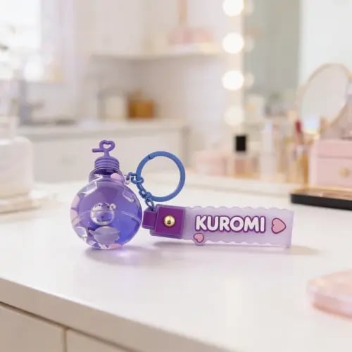 شخصيات سانريو سلسلة مفاتيح على شكل لمبة إضاءة سائل...