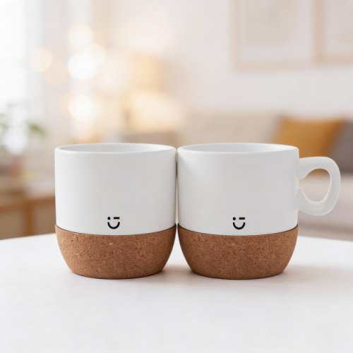 كوب سيراميك وود قرين ميني 140 مل أبيض – قطعتان