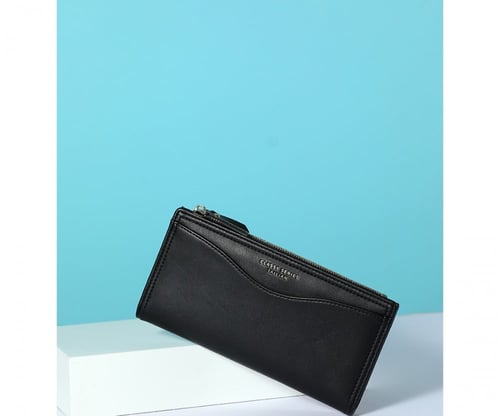 محفظة نقود سحاب طويل - اسود