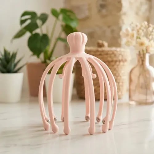 مدلك فروة الرأس برؤوس دوّارة مع مجموعتين من الأصاب...