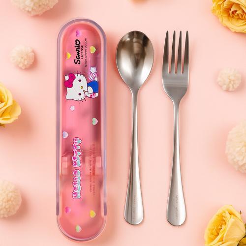 طقم أدوات مائدة شوكة وملعقة من مجموعة سانريو - هيل...