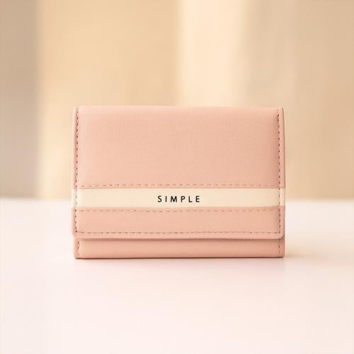 محفظة نسائية ثلاثية الطي - وردي