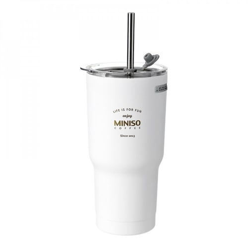 كأس مع مصاصة 580مل ابيض