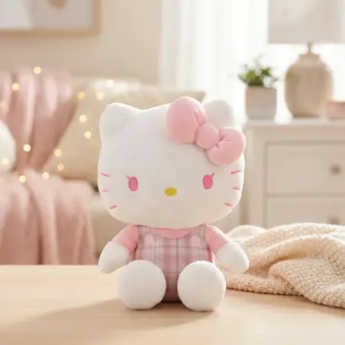 دمية هيلو كيتي الورديه من مجموعة سانريو بوضعية الج...