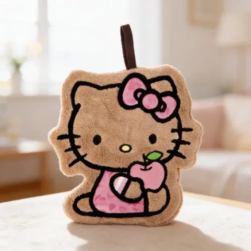 منشفة يد هيلو كيتي بنقشة الفهد - وردي