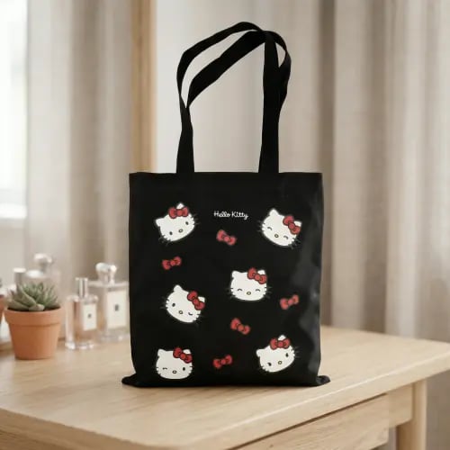 حقيبة تسوق هيلو كيتي - أسود