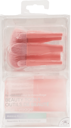 مجموعة فرش مكياج محمولة ذات أسطوانة دائرية - 5 قطع