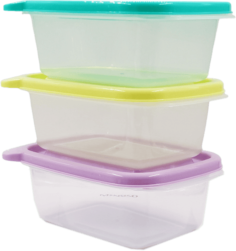 حاويات تخزين الطعام المستطيلة الملونة سعة 400 مل -...