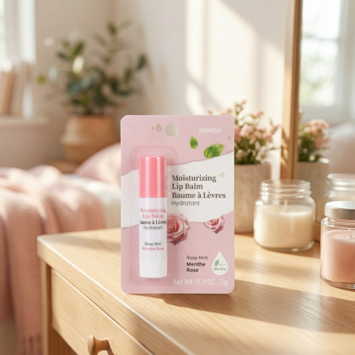 مرطب الشفاه الناعم بنكهة النعناع والورد