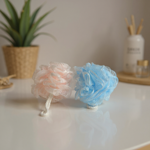 ليفة استحمام قطعتين - بينك و ازرق