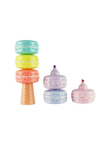 قلم تحديد متعدد الأجزاء بتصميم الماكارون