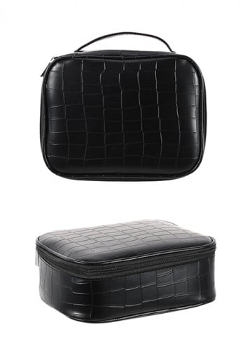 حقيبة مكياج مربعة - اسود - 20x16 سم