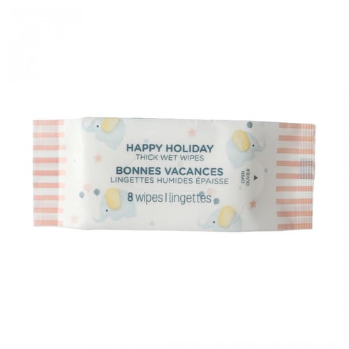 مناديل مبللة سميكة هابي هوليدي - 8 اظرف 8 منديل في...