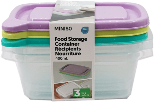 حاويات تخزين الطعام المستطيلة الملونة سعة 400 مل -...