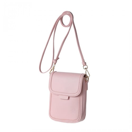 حقيبة هاتف كروس بودي - وردي - مقاس 14*18