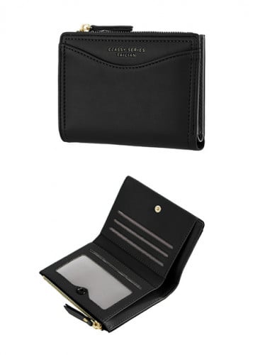 محفظة نقود سحاب قصير - اسود