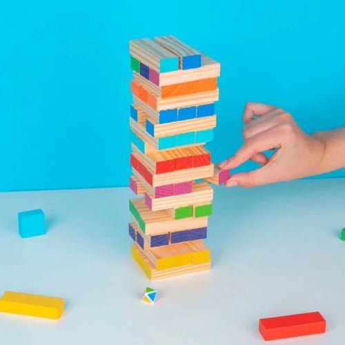 لعبة البرج الخشبي - 48 قطعة