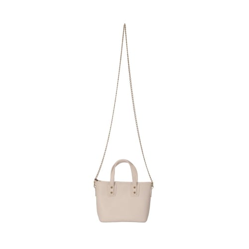 حقيبة يد كروس مبطنة بنمط ليتشي - ابيض - 15×21 سم