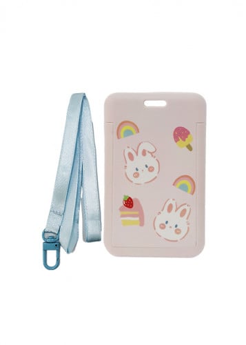 حافظة بطاقات بشكل أرنب لطيف - قوس المطر