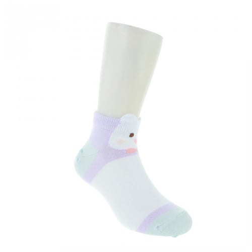 جوارب كاحل ارجوانيية للاطفال - 3 ازواج (7-9 سموات)