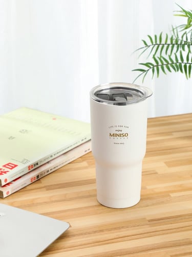 كأس مع مصاصة 580مل ابيض