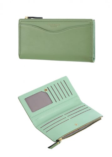 محفظة نقود سحاب طويل - اخضر