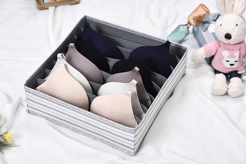 منظم حمالات الصدر - 8 اقسام - رمادي - 32x32 سم