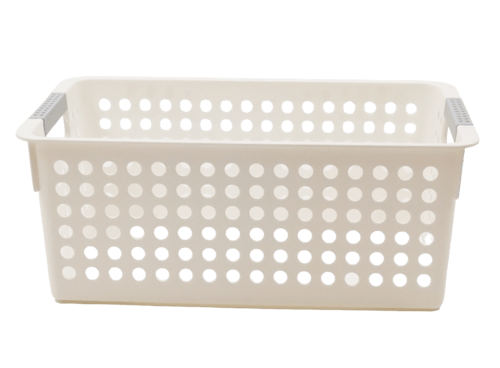 صندوق تخزين طويل بمقبض حجم صغير - ابيض