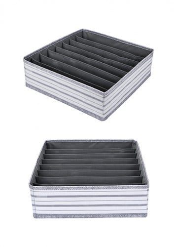 منظم حمالات الصدر - 8 اقسام - رمادي - 32x32 سم