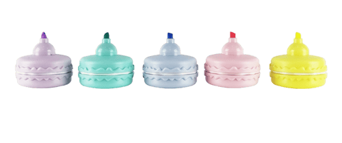 قلم تحديد متعدد الأجزاء بتصميم الماكارون