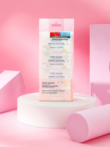 مناديل مبللة سميكة هابي هوليدي - 8 اظرف 8 منديل في...