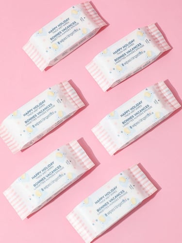 مناديل مبللة سميكة هابي هوليدي - 8 اظرف 8 منديل في...