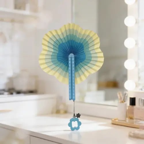 مروحة يد ملونة قابلة للطي من سلسلة Blossom Fan - خ...