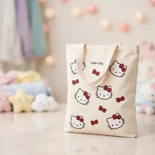 حقيبة تسوق هيلو كيتي - أبيض
