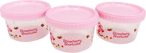 علب تخزين من مجموعة ستروبري شورت كيك - 3 قطع