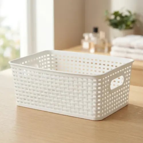 سلة تخزين مربعة منقوشة - صغيرة