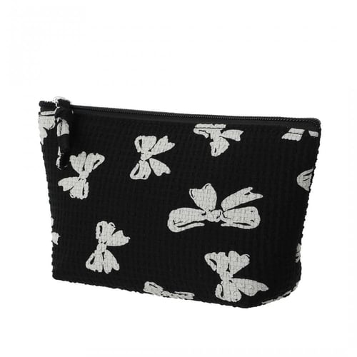 حقيبة مستحضرات تجميل بشكل شبه منحرف - اسود - 22x13...