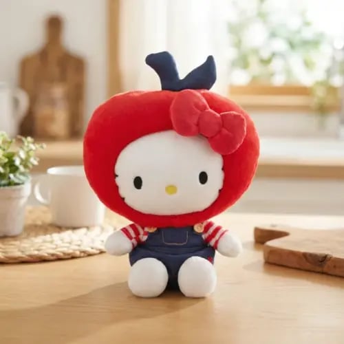 دمية هيلو كيتي بقبعة التفاحة بوضعية الجلوس من مجمو...