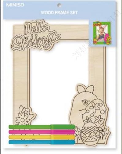 مجموعة الطلاء على الخشب مرحبا بالربيع مع 4 أقلام ت...