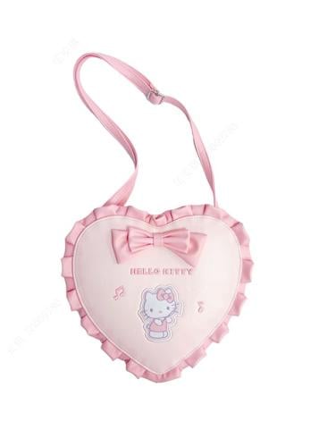 حقيبة كروس بشخصيات سانريو على شكل قلب - وردي