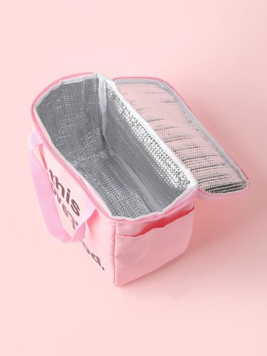 حقيبة طعام حجم كبير - وردي - 24x21سم