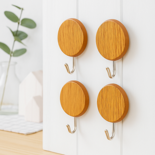 علاقات جدارية دائرية خشبية كبيرة - 4 قطع