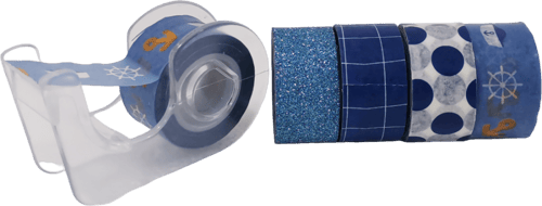 حامل الشريط اللاصق من سلسلة اللون الأزرق الداكن