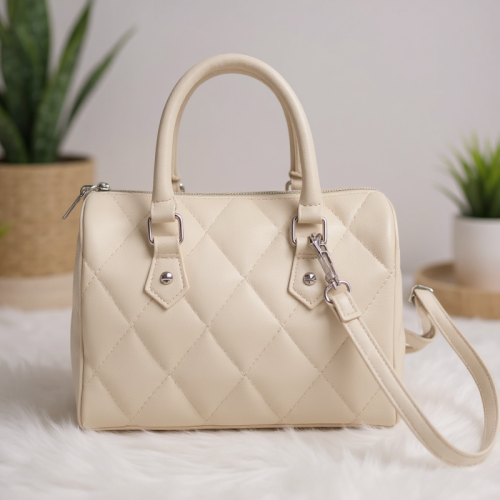 حقيبة يد بنمط ماسي - بيج