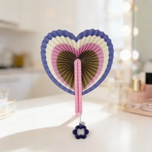 مروحة يد ملونة قابلة للطي من سلسلة Blossom Fan - ه...