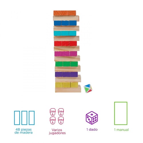 لعبة البرج الخشبي - 48 قطعة