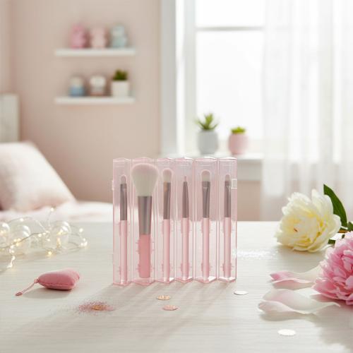 مجموعة فرش مكياج مع حامل أسطواني من سلسلة بورتابل...