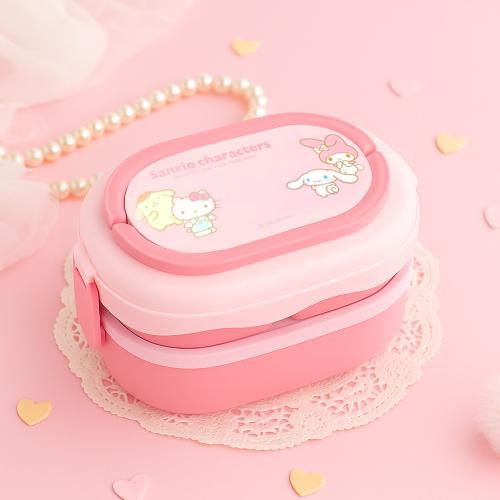 صندوق غداء ذو طبقتين بشخصيات سانريو - 1600 مل