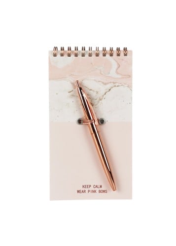 قلم ودفتر ملاحظات من سلسلة روز جولد - 60 ورقة